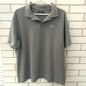 Barbour Men's Gray Pique Polo Shirt, Size XXL